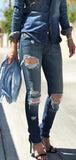 DESTROYED SKINNY JEANS -WOMEN'S