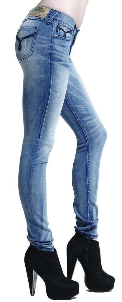 Cecila Skinny Fit Jeans - Skinny Denim Jeans. (As worn by Selena Gomez) - (Galaxy Light Wash)
