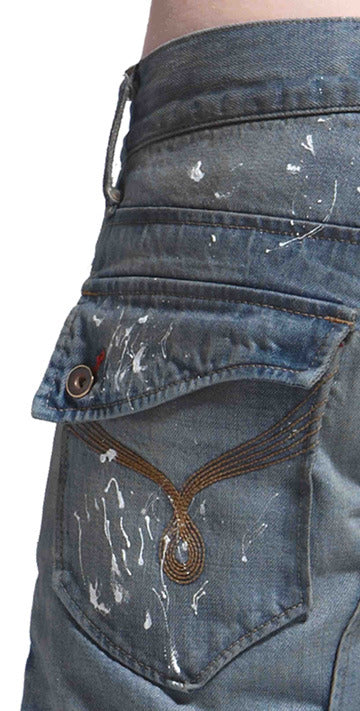 Men's Straight Fit Premium Turn Up Jean's, Miles - DOUBLE STAR