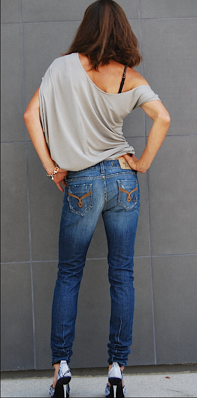 Cecila Skinny Fit Jeans - Skinny Denim Jeans.  (Vintage Wash)