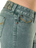 Women's Green Flare Jeans, Wide-Leg, Bell Bottom Jean - Green Haze
